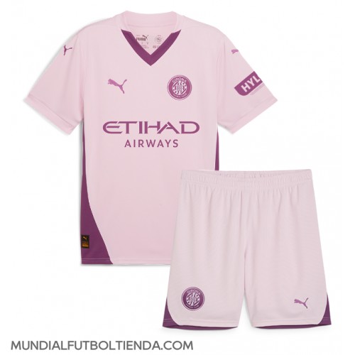 Camiseta Girona Tercera Equipación Replica 2024-25 para niños mangas cortas (+ Pantalones cortos)